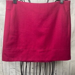 J Crew Factory Mini Pencil Skirt Wool Blend Hot Pink Fully Lined with Pockets